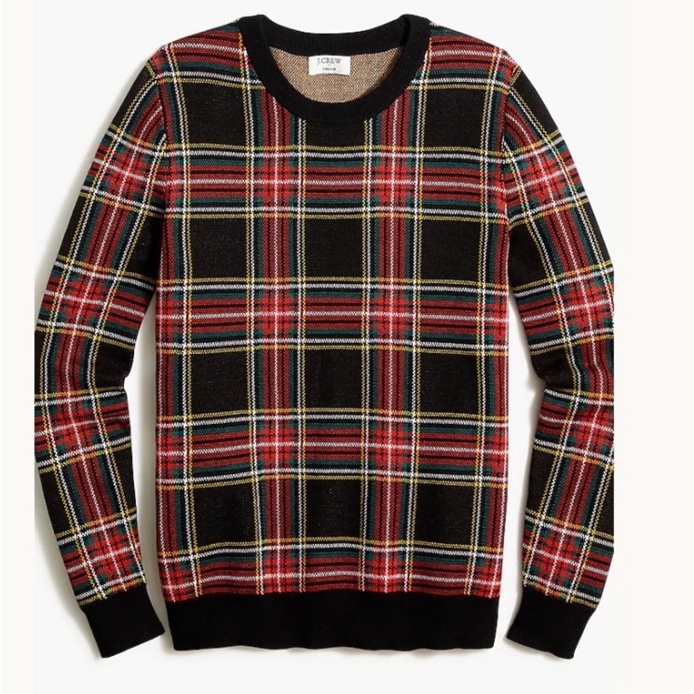 J. Crew Women’s Multicolor Plaid Crewneck Tessie Sweater